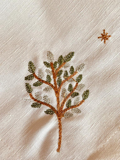 Embroidered Forest Trees Table Runner