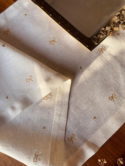 Embroidered Gold Rubans Table Runner