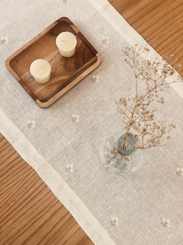 Embroidered Florelle Table Runner