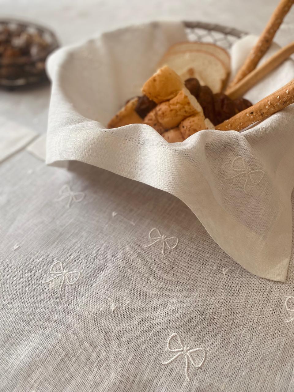 Embroidered Ribbon Bow Table Runner